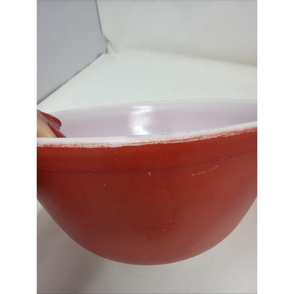 Vintage Pyrex Lot Primary Red 402 Nesting Mixing Bowl 1.5QT & Hostess Bowls - Picture 4 of 16